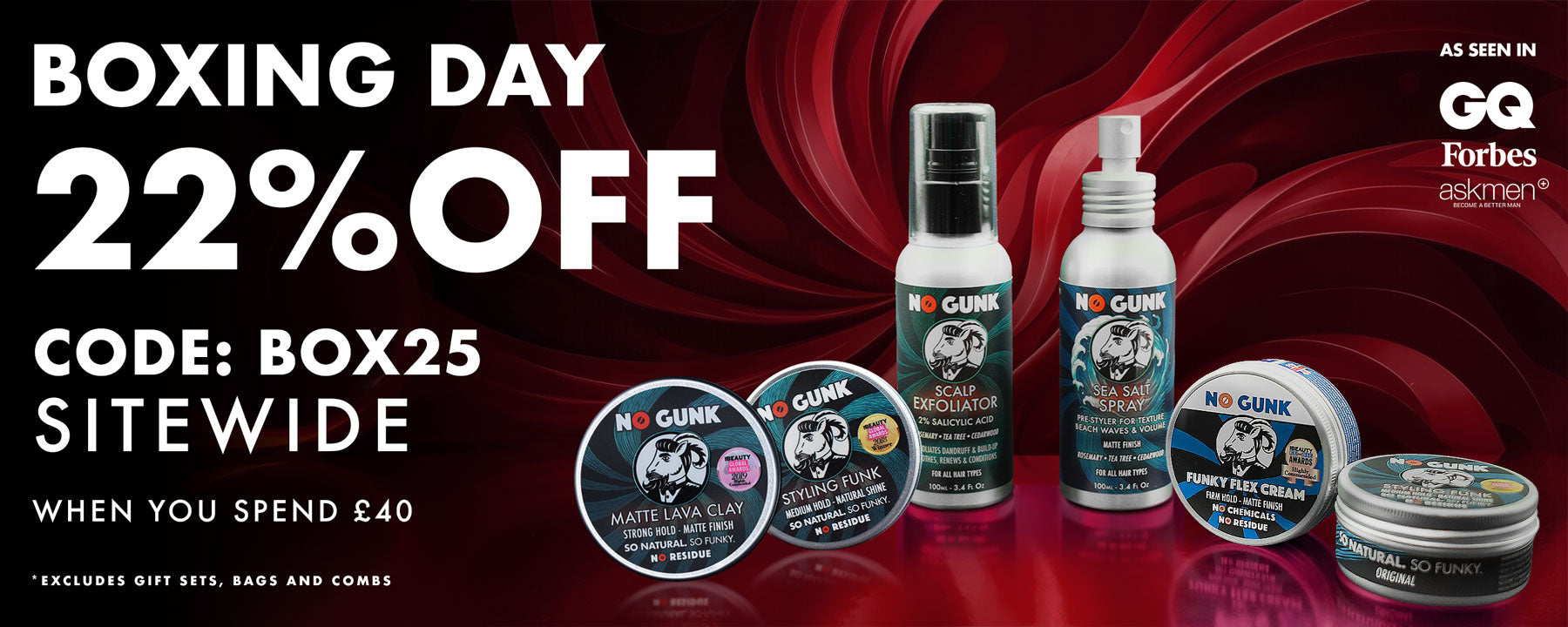 NO GUNK All Natural Haircare Products For Men Sea Salt Spray Scalp Exfoliator Fig Barbary Shampoo Natural Hair Clay Organic Beeswax Shea Butter Pomade Natural Hair Wax Natural Hair Cream